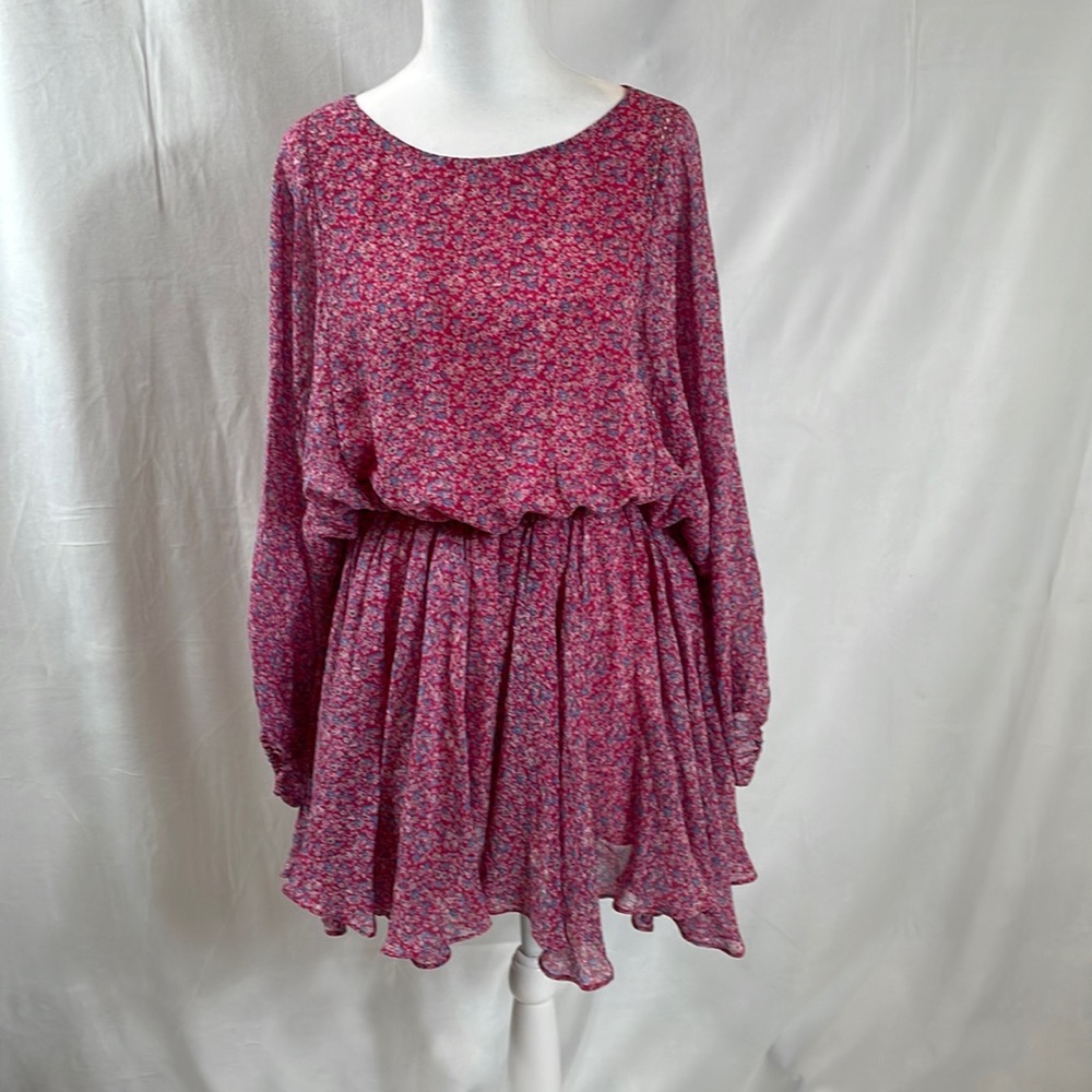 LoveShackFancy Dress Pink and blue flower print